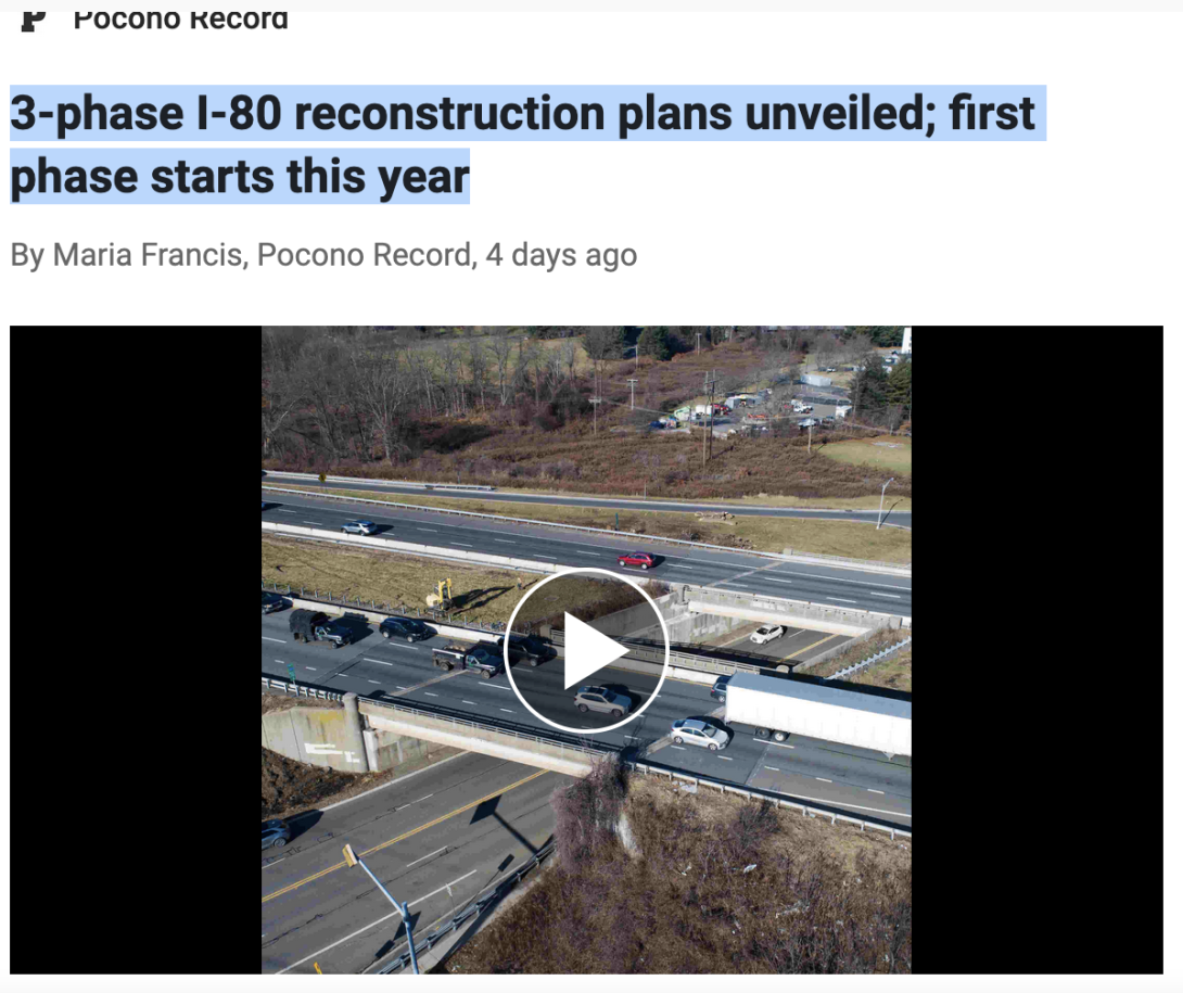 3 Phase I 80 Reconstruction Plans Unveiled First Phase Starts This Year Monroe County Pa 0340